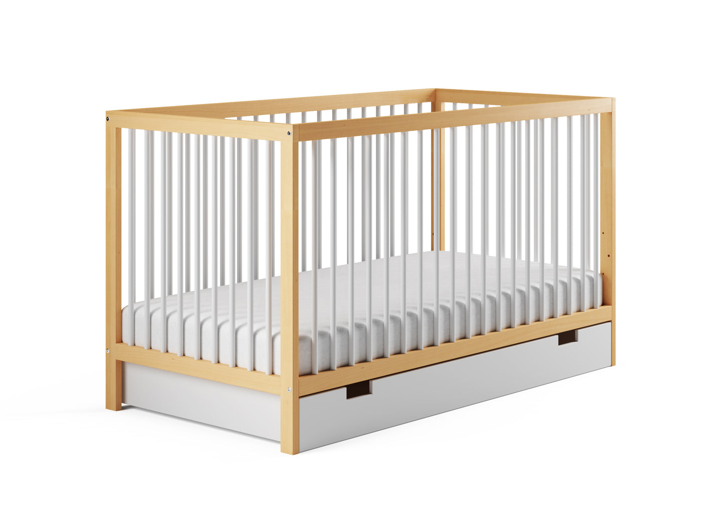 Kids Collective Babybett Kinderbett Gitterbett 60x120 und 70x140 cm höhenverstellbarer Lattenrost & herausnehmbare Sprossen stabiles Buchenholz | ab Geburt bis zum 3. Lebensjahr made in EU