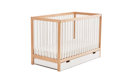 Kids Collective Babybett Kinderbett Gitterbett 60x120 und 70x140 cm höhenverstellbarer Lattenrost & herausnehmbare Sprossen stabiles Buchenholz | ab Geburt bis zum 3. Lebensjahr made in EU