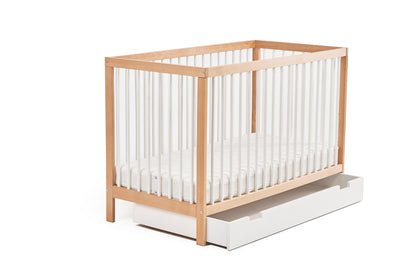 Kids Collective Babybett Kinderbett Gitterbett 60x120 und 70x140 cm höhenverstellbarer Lattenrost & herausnehmbare Sprossen stabiles Buchenholz | ab Geburt bis zum 3. Lebensjahr made in EU