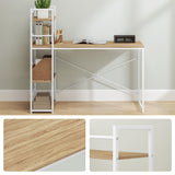 Schreibtisch mit Regal Computertisch mit Stauraum für Homeoffice PC Tisch Bürotisch Arbeitstisch mit Bücherregal | Maße Tisch: 120x44x76 cm (BxTxH)