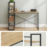 Schreibtisch mit Regal Computertisch mit Stauraum für Homeoffice PC Tisch Bürotisch Arbeitstisch mit Bücherregal | Maße Tisch: 120x44x76 cm (BxTxH)