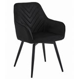 Esszimmerstuhl mit 2er set option drehbar Stuhl Drehstuhl Esszimmer Schminktisch Stuhl Schreibtischstuhl Samt Polsterstuhl mit Armlehnen | belastbar bis 110 kg | 360° drehbar, vielseitig | Schwarz