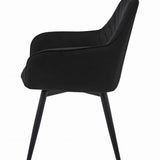 Esszimmerstuhl mit 2er set option drehbar Stuhl Drehstuhl Esszimmer Schminktisch Stuhl Schreibtischstuhl Samt Polsterstuhl mit Armlehnen | belastbar bis 110 kg | 360° drehbar, vielseitig | Schwarz