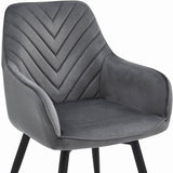 Esszimmerstuhl mit 2er set option drehbar Stuhl Drehstuhl Esszimmer Schminktisch Stuhl Schreibtischstuhl Samt Polsterstuhl mit Armlehnen | belastbar bis 110 kg | 360° drehbar, vielseitig | Schwarz