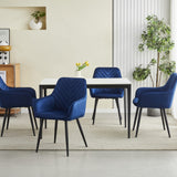 Esszimmerstuhl Stuhl mit 2er Set Option Küchenstuhl Polsterstuhl mit Armlehnen für Esszimmer Küche Schminktisch Stuhl, Samt Polsterstuhl mit Armlehne und Metallbeinen | belastbar bis 110 kg