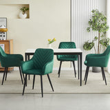 Esszimmerstuhl Stuhl mit 2er Set Option Küchenstuhl Polsterstuhl mit Armlehnen für Esszimmer Küche Schminktisch Stuhl, Samt Polsterstuhl mit Armlehne und Metallbeinen | belastbar bis 110 kg