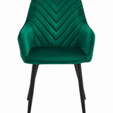 Esszimmerstuhl Stuhl mit 2er Set Option Küchenstuhl Polsterstuhl mit Armlehnen für Esszimmer Küche Schminktisch Stuhl, Samt Polsterstuhl mit Armlehne und Metallbeinen | belastbar bis 110 kg