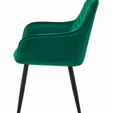 Esszimmerstuhl Stuhl mit 2er Set Option Küchenstuhl Polsterstuhl mit Armlehnen für Esszimmer Küche Schminktisch Stuhl, Samt Polsterstuhl mit Armlehne und Metallbeinen | belastbar bis 110 kg