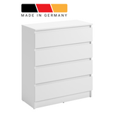 Commode avec 4 tiroirs 80x100 cm commode blanche étroite armoire en bois commode buffet buffet haut chambre salon couloir bureau organisateur largeur 80 cm hauteur 100 cm