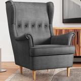 Sessel Ohrensessel Relaxsessel Sessel Wohnzimmer Polstersessel Lesesessel Fernsehsessel | Ergonomisch & Komfortabel | Hohe Rückenlehne, Holzbeine | 81x90x101 cm (BxTxH)
