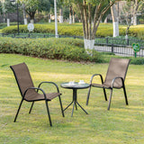 4er Set Gartenstühle, stapelbar, Hochlehner Gartenstühle, Terrassenmöbel, stapelbare Gartenstühle, Balkonstühle, Outdoorstühle | Textilene-Sitzfläche & Metallbeine | 56x43x91cm (BxTxH)