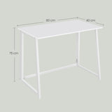 Schreibtisch Computertisch Bürotisch Tisch für Homeoffice PC-Tisch mit stabilen Metallbeinen | platzsparend einklappbar & verstellbare Füße | Für Homeoffice & Büro | 80x40x75 cm