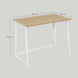 Schreibtisch Computertisch Bürotisch Tisch für Homeoffice PC-Tisch mit stabilen Metallbeinen | platzsparend einklappbar & verstellbare Füße | Für Homeoffice & Büro | 80x40x75 cm