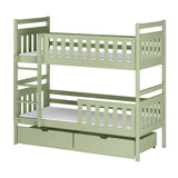 Etagenbett, Kinder, Kinderbett | Mit 2 Schubladen, optional zwei Matratzen, senkrechter Leiter & Absturzsicherung | Platzsparendes Hochbett für das Kinderzimmer | 97x208x171 cm (BxTxH)