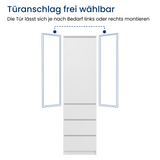 Home Collective Kleiderschrank mit Tür 50x40x180 cm – Garderobenschrank & Mehrzweckschrank mit 3–5 Einlegeböden und optional Schubladen Schrank für Schlafzimmer Flur Büro