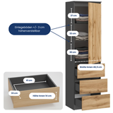 Home Collective Kleiderschrank mit Tür 50x40x180 cm – Garderobenschrank & Mehrzweckschrank mit 3–5 Einlegeböden und optional Schubladen Schrank für Schlafzimmer Flur Büro