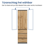 Home Collective Kleiderschrank mit Tür 50x40x180 cm – Garderobenschrank & Mehrzweckschrank mit 3–5 Einlegeböden und optional Schubladen Schrank für Schlafzimmer Flur Büro