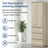Home Collective Kleiderschrank mit Tür 50x40x180 cm – Garderobenschrank & Mehrzweckschrank mit 3–5 Einlegeböden und optional Schubladen Schrank für Schlafzimmer Flur Büro