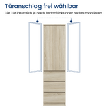 Home Collective Kleiderschrank mit Tür 50x40x180 cm – Garderobenschrank & Mehrzweckschrank mit 3–5 Einlegeböden und optional Schubladen Schrank für Schlafzimmer Flur Büro