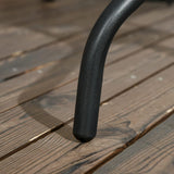 Gartentisch Balkontisch Beistelltisch Outdoor Balkonmöbel kleiner Balkon Bistrotisch kleiner Balkontisch Runde Platte aus gehärtetem Glas, pulverbeschichteter Metallrahmen | Schwarz
