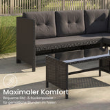 Gartenmöbel Set Lounge Möbel Outdoor Gartenlounge Outdoor-Sofa Polyrattan | Mit Couchtisch & gemütlichen Polstern | Für Terrasse, Balkon oder Garten | 180x120x72 cm (BxTxH)