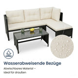 Gartenmöbel Set Lounge Möbel Outdoor Gartenlounge Outdoor-Sofa Polyrattan | Mit Couchtisch & gemütlichen Polstern | Für Terrasse, Balkon oder Garten | 180x120x72 cm (BxTxH)