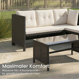 Gartenmöbel Set Lounge Möbel Outdoor Gartenlounge Outdoor-Sofa Polyrattan | Mit Couchtisch & gemütlichen Polstern | Für Terrasse, Balkon oder Garten | 180x120x72 cm (BxTxH)