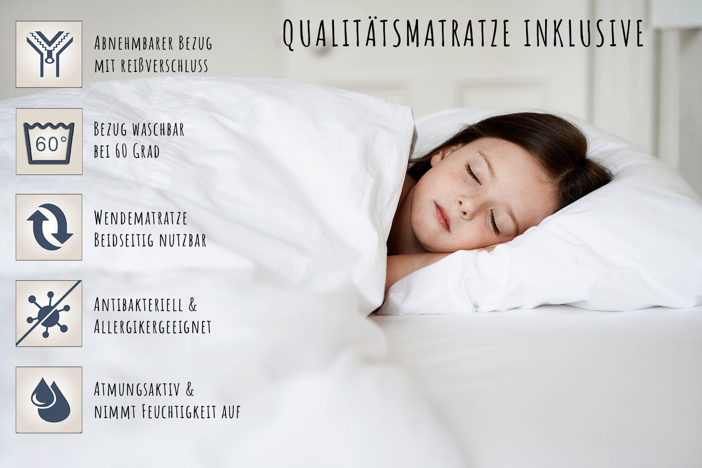 Kinderbett Bodenbett 80x160 | 80x180 | 90x190 | 90x200 | 120x200 | 140x200 cm Bett mit Rausfallschutz & Lattenrost Montessori Bett Gitterbett Kinder Jugendbett Einzelbett optional mit Matratze | Kiefer Holz massiv Junge Mädchen