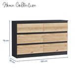 Commode 6 tiroirs 100 | 120 | 140 cm de large 78 hauteur commode armoire en bois blanc commode buffet buffet haut buffet chambre salon couloir organisateur de bureau