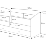 Kinderbett 70x140 & 80x160 cm mit Matratze und Schublade, Lattenrost & abnehmbarer Rausfallschutz Bett für Kinder Bett komplett Set Bed Rausfallschutz Kinderbett Jugendbett Einzelbett Komplettbett