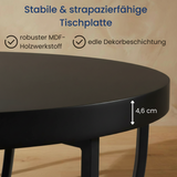 Home Collective Couchtisch Ø 80 cm rund, moderner Beistelltisch mit 2 Ablagen, Wohnzimmertisch mit Metallgestell 46 mm Tischplatte, Sofa-Tisch, idealer Ablagetisch für Wohnzimmer Deko