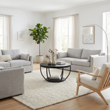 Home Collective Couchtisch Ø 80 cm rund, moderner Beistelltisch mit 2 Ablagen, Wohnzimmertisch mit Metallgestell 46 mm Tischplatte, Sofa-Tisch, idealer Ablagetisch für Wohnzimmer Deko