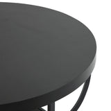 Home Collective Couchtisch Ø 80 cm rund, moderner Beistelltisch mit 2 Ablagen, Wohnzimmertisch mit Metallgestell 46 mm Tischplatte, Sofa-Tisch, idealer Ablagetisch für Wohnzimmer Deko