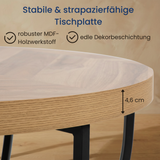 Home Collective Couchtisch Ø 80 cm rund, moderner Beistelltisch mit 2 Ablagen, Wohnzimmertisch mit Metallgestell 46 mm Tischplatte, Sofa-Tisch, idealer Ablagetisch für Wohnzimmer Deko