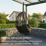 Home Collective Hängesessel Hängestuhl mit Gestell Hängeschaukel Hängekorb Schaukel Sessel Indoor & Outdoor Deko | weiche Sitzkissen inkl. | ideal für Garten, Balkon Terrasse oder Innen | schwarz