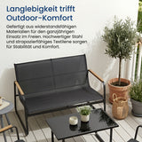 Home Collective Gartenlounge-Set Lounge Möbel Outdoor Gartenlounge Gartenmöbel Set 4-teilig | mit Couchtisch | robust & pflegeleicht aus Stahl und Textilene | für Terrasse Balkon und Garten | schwarz