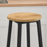 Barhocker Küchenhocker Küchenstuhl Thekenstuhl Tresenhocker Barstuhl | Stabil + platzsparend mit Fußstütze | Spanplatte & Stahl bis 100 kg Belastbarkeit | Ø 32×H 65 cm