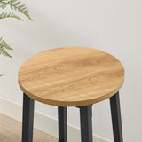 Barhocker Küchenhocker Küchenstuhl Thekenstuhl Tresenhocker Barstuhl | Stabil + platzsparend mit Fußstütze | Spanplatte & Stahl bis 100 kg Belastbarkeit | Ø 32×H 65 cm