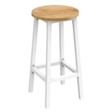 Barhocker Küchenhocker Küchenstuhl Thekenstuhl Tresenhocker Barstuhl | Stabil + platzsparend mit Fußstütze | Spanplatte & Stahl bis 100 kg Belastbarkeit | Ø 32×H 65 cm