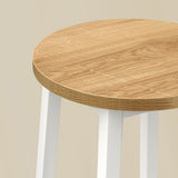 Barhocker Küchenhocker Küchenstuhl Thekenstuhl Tresenhocker Barstuhl | Stabil + platzsparend mit Fußstütze | Spanplatte & Stahl bis 100 kg Belastbarkeit | Ø 32×H 65 cm