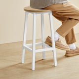 Barhocker Küchenhocker Küchenstuhl Thekenstuhl Tresenhocker Barstuhl | Stabil + platzsparend mit Fußstütze | Spanplatte & Stahl bis 100 kg Belastbarkeit | Ø 32×H 65 cm