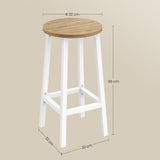 Barhocker Küchenhocker Küchenstuhl Thekenstuhl Tresenhocker Barstuhl | Stabil + platzsparend mit Fußstütze | Spanplatte & Stahl bis 100 kg Belastbarkeit | Ø 32×H 65 cm