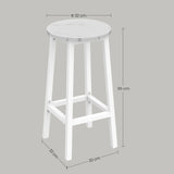 Barhocker Küchenhocker Küchenstuhl Thekenstuhl Tresenhocker Barstuhl | Stabil + platzsparend mit Fußstütze | Spanplatte & Stahl bis 100 kg Belastbarkeit | Ø 32×H 65 cm