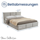 Home Collective Polsterbett, Bett mit Stauraum, Stauraumbett mit Lattenrost gepolstert Bett mit Kopfteil Doppelbett | Bettkasten mit Gasdruckfedern, Metallrahmen, Samtpolsterung | 120×200 | 140x200 | 160x200 | 180x200 cm