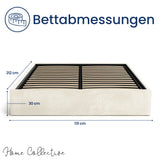 Home Collective Polsterbett, Stauraumbett, Schlafzimmerbett, Bett mit Stauraum Lattenrost Metallrahmen und Samtpolsterung platzsparend ohne Kopfteil | 120x200 | 140x200 | 160x200 cm