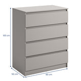 Commode avec 4 tiroirs 80x100 cm commode blanche étroite armoire en bois commode buffet buffet haut chambre salon couloir bureau organisateur largeur 80 cm hauteur 100 cm