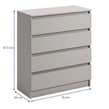 Commode avec 4 tiroirs 80x100 cm commode blanche étroite armoire en bois commode buffet buffet haut chambre salon couloir bureau organisateur largeur 80 cm hauteur 100 cm
