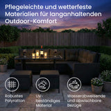 Home Collective Gartenmöbel Set 7-Sitzer mit Ecksofa Lounge Möbel Outdoor Gartenlounge Outdoor Sofa | mit gehärteter Glasplatte & gemütliche Polster für Garten | Polyrattan Schwarz & graue oder schwarze Kissen