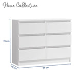 Commode 6 tiroirs 100 | 120 | 140 cm de large 78 hauteur commode armoire en bois blanc commode buffet buffet haut buffet chambre salon couloir organisateur de bureau