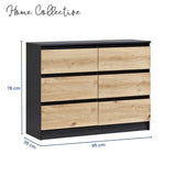 Commode 6 tiroirs 100 | 120 | 140 cm de large 78 hauteur commode armoire en bois blanc commode buffet buffet haut buffet chambre salon couloir organisateur de bureau